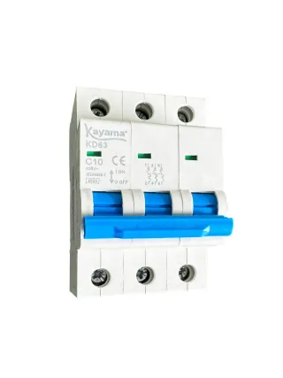 Mini-disjuntor DIN Tripolar Curva C -   1,2,4A