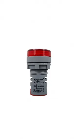 Medidor de voltagem digital LED de 22 mm com indicador vermelho MV-22VM - KAYAMA