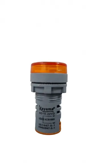 Medidor de voltagem digital LED de 22 mm com indicador ambar MV-22AB - KAYAMA