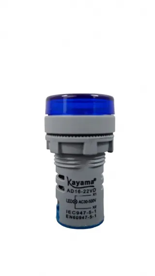 Medidor de voltagem digital LED de 22 mm com indicador azul MV-22AZ - KAYAMA