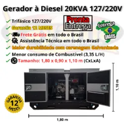 Gerador de Energia El�trica � Diesel  20 KVA Trif�sico Kayama Cabinado 127/220V 60 HZ