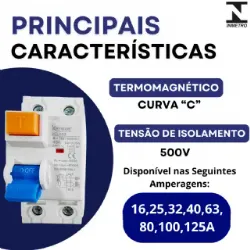 Disjuntor DR Diferencial Residual 2P  80A - KAYAMA