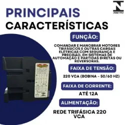 Contator Tripolar CJX2-1210C - 220V- 50/60 HZ - KAYAMA