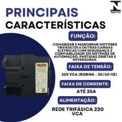 contator Tripolar CJX2-2510C - 220V- 50/60 HZ - KAYAMA
