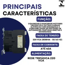contator Tripolar CJX2-4011C - 220V- 50/60 HZ - KAYAMA