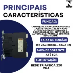 contator Tripolar CJX2-5011C - 220V- 50/60 HZ - KAYAMA