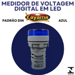 Medidor de voltagem digital LED de 22 mm com indicador azul MV-22AZ - KAYAMA
