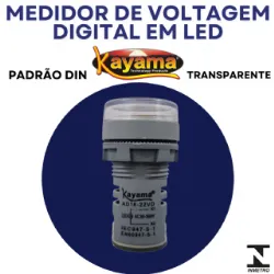 Medidor de voltagem digital LED de 22 mm com indicador transparente MV-22TP - KAYAMA