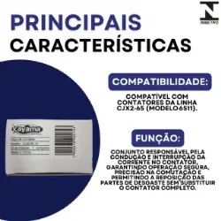 Jogo de contato contator CJX2 - 6511C- KAYAMA