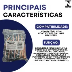 Jogo de contato contator CJX2 - F225C- KAYAMA