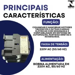 Contator Tripolar duplo CJX2-1810B - 220V- 50/60 HZ - com intertravamento - KAYAMA