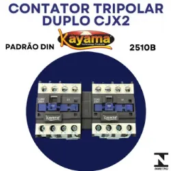 Contator Tripolar duplo CJX2-2510B - 220V- 50/60 HZ - com intertravamento - KAYAMA