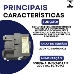 Contator Tripolar duplo CJX2-2510B - 220V- 50/60 HZ - com intertravamento - KAYAMA