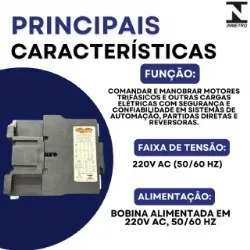 Contator Tripolar duplo CJX2-3210B - 220V- 50/60 HZ - com intertravamento - KAYAMA
