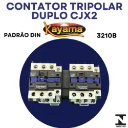 Contator Tripolar duplo CJX2-3210B - 220V- 50/60 HZ - com intertravamento - KAYAMA
