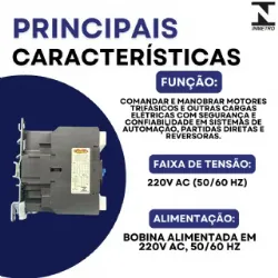 Contator Tripolar duplo CJX2-4011B - 220V- 50/60 HZ - com intertravamento - KAYAMA