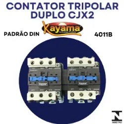 Contator Tripolar duplo CJX2-4011B - 220V- 50/60 HZ - com intertravamento - KAYAMA