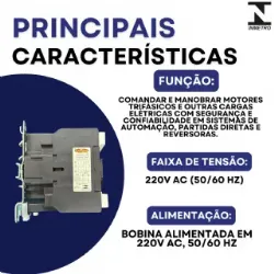 Contator Tripolar duplo CJX2-5011B - 220V- 50/60 HZ - com intertravamento - KAYAMA
