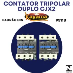 Contator Tripolar duplo CJX2-9511B - 220V- 50/60 HZ - com intertravamento - KAYAMA