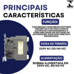 contator Tetrapolar CJX2-6511B - 220V- 50/60 HZ - KAYAMA