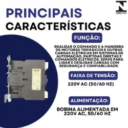 contator Tripolar CJX2-5011B - 220V- 50/60 HZ - KAYAMA