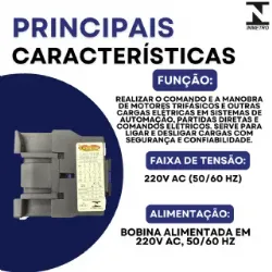 contator Tripolar CJX2-1210B - 220V- 50/60 HZ - KAYAMA