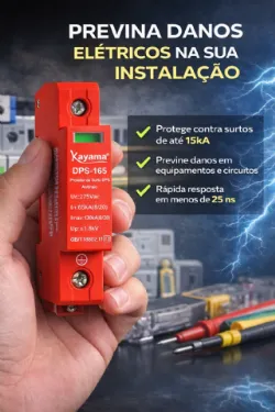 Protetor de Surto DPS Antiraio 40KA 275V 1P DPS-140 Kayama