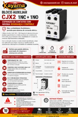 Bloco Auxiliar CJX2 1NC + 1NO - KAYAMA