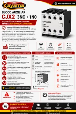 Bloco Auxiliar CJX2 1NC + 3NO - KAYAMA