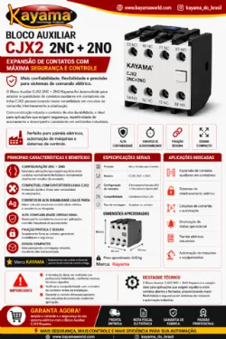 Bloco Auxiliar CJX2 2NC + 2NO - KAYAMA
